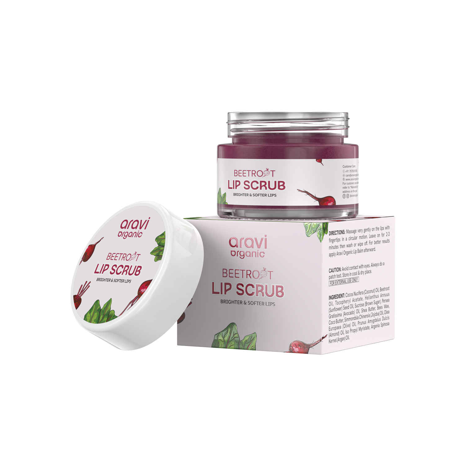 Buy Aravi Organic Beetroot Lip Scrub With Beetroots, Shea Butter & Cocoa Butter - For Dark,Chapped & Pigmented Lips - For Brightening Dark Lips - For Men and Women - 15 gm - Purplle
