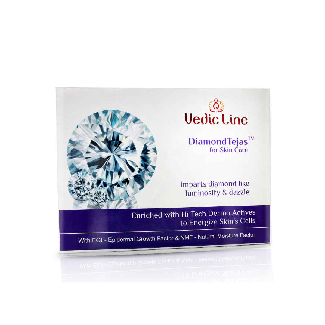 Buy Vedicline Diamond Tejas Skin Care Facial Kit ,Reduce Dullness, Signs of Ageing with Jojoba Oil, Diamond Bhasma and Vitamin B3 For Natural Glowing Face, 600ml - Purplle