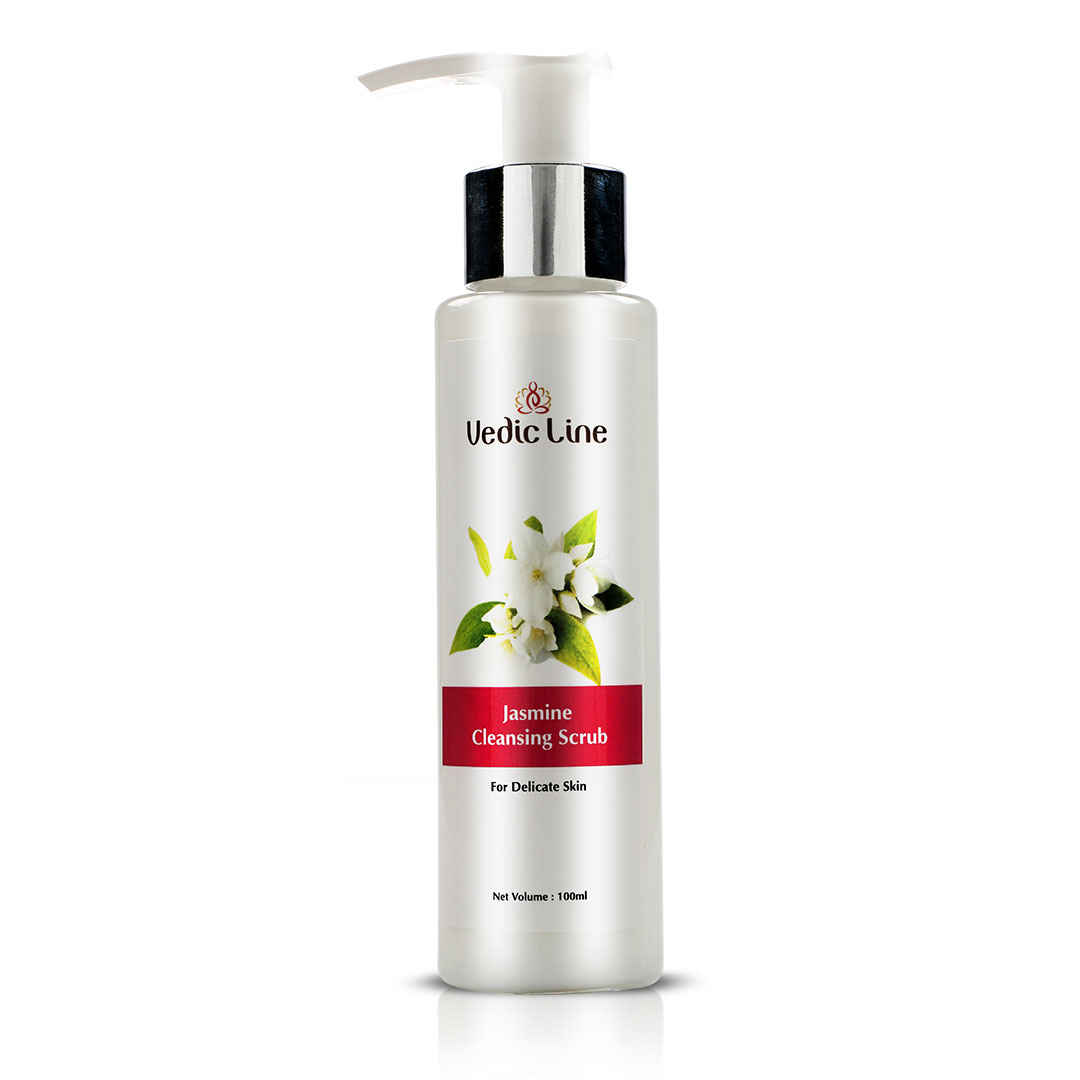 Buy Vedicline Jasmine Cleansing Scrub, Eliminate Dead Skin Cells & Unclogged Pores with Aloe Vera & Shea Butter For Smooth Skin, 100ml - Purplle