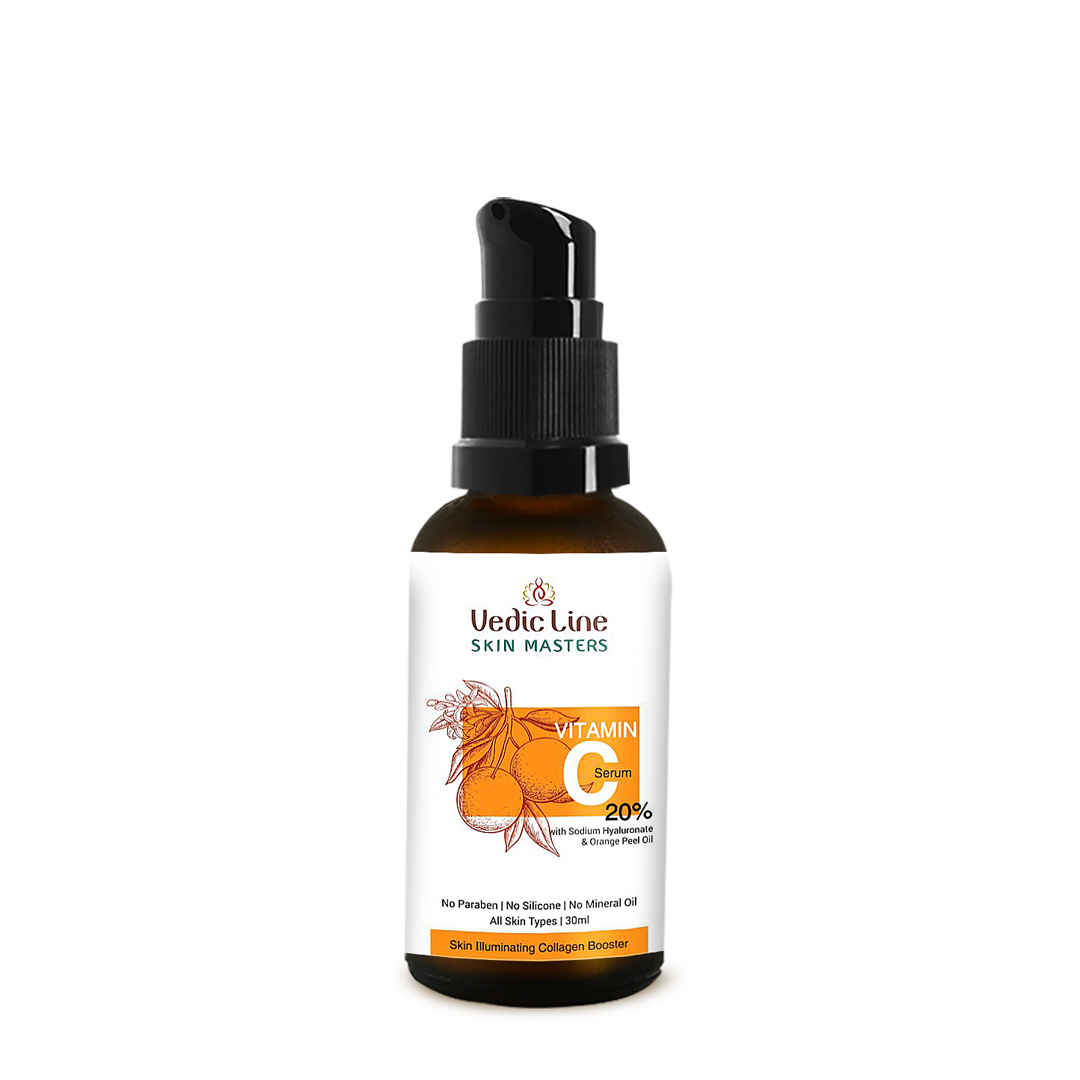 Buy Vedicline Vitamin C Serum 20%, Helps To Reduce Wrinkles, Fine Lines & Dark Spots With Orange Peel Oil To Enhance Skin Brightness, 30 ml - Purplle
