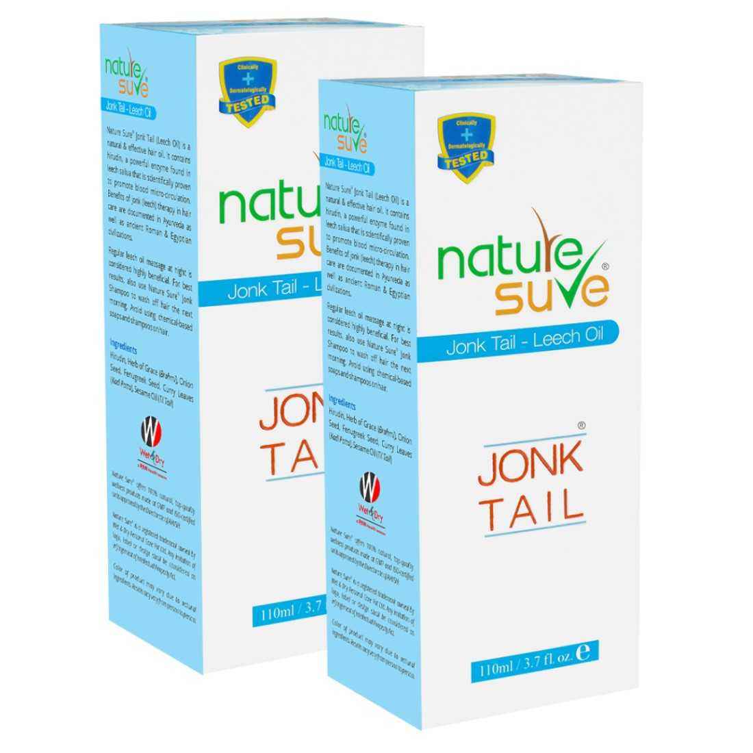 Buy Nature Sure Jonk Tail (Leech Oil) for Hair Problems in Men and Women a€“ 2 Packs (110 ml Each) - Purplle