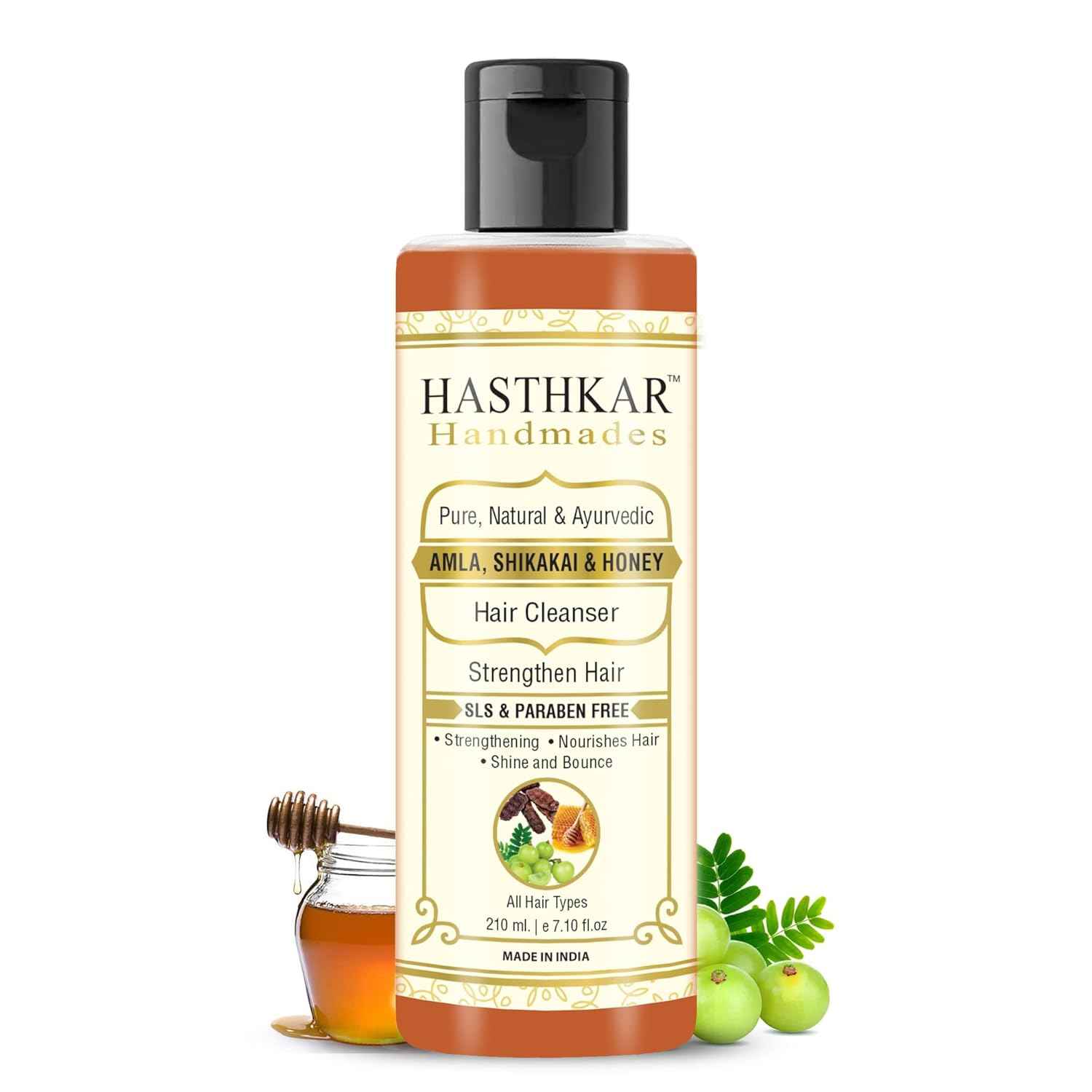 Buy Hasthkar Handmades SLS Paraben Free Amla Honey & Shikakai Shampoo for Men & Women 210ml - Purplle