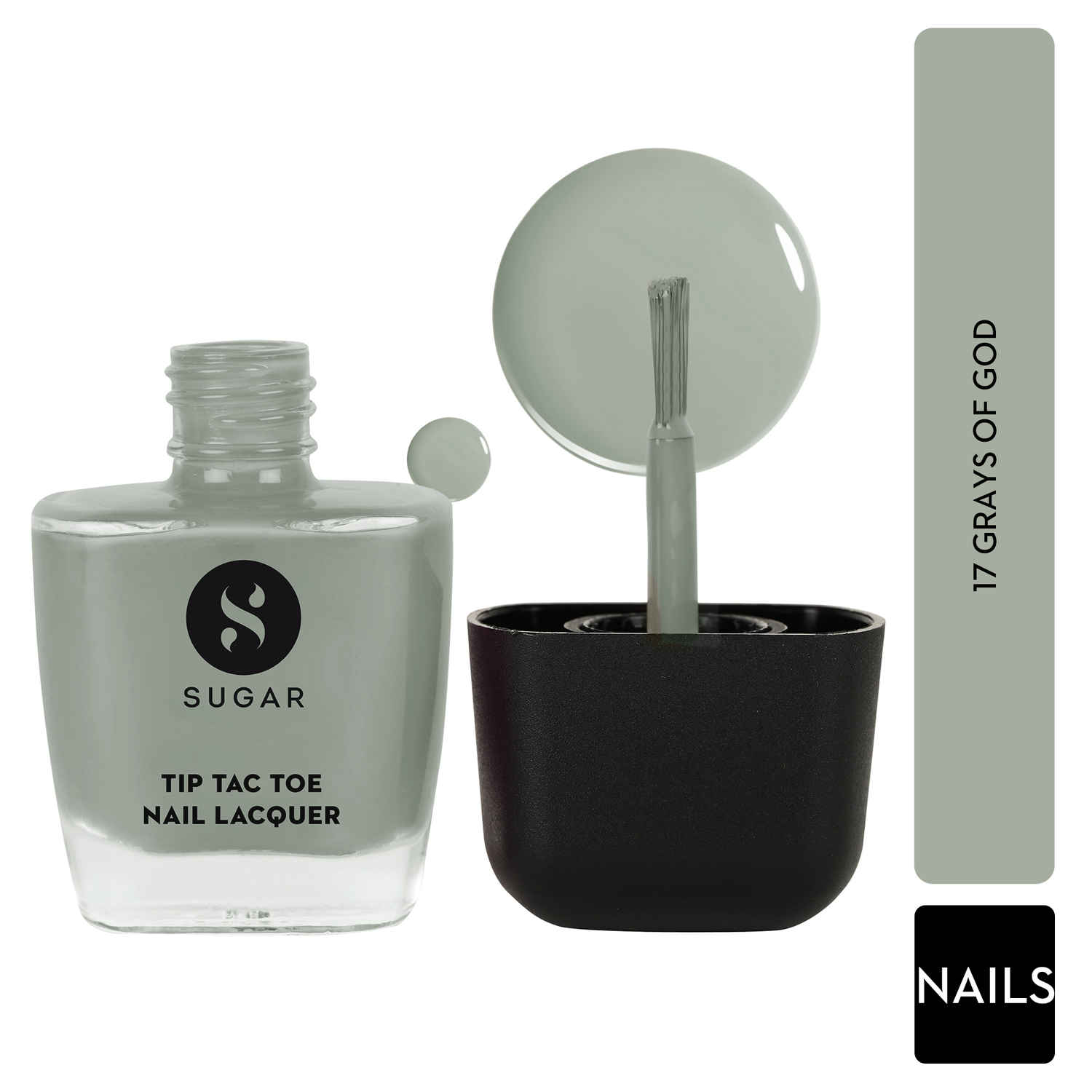 Buy SUGAR Cosmetics Tip Tac Toe Nail Lacquer Classic | Long-lasting, 100% Chip-resistant & Glossy Finish | 9 ml - 17 Grays of God - Purplle