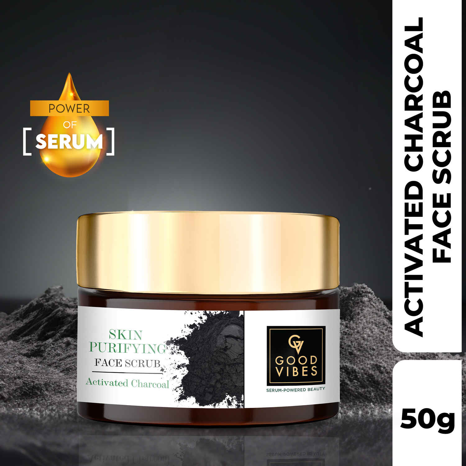Buy Good Vibes Activated Charcoal Skin Purifying Face Scrub (50 gm) - Purplle
