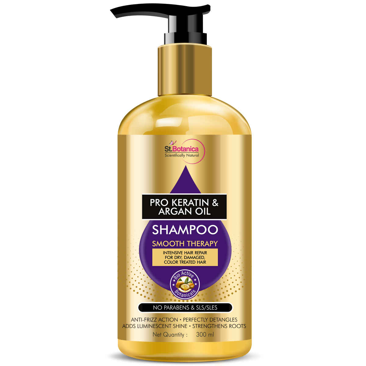 Buy St.Botanica Pro Keratin & Argan Oil Smooth Therapy Shampo (300 ml) - Purplle