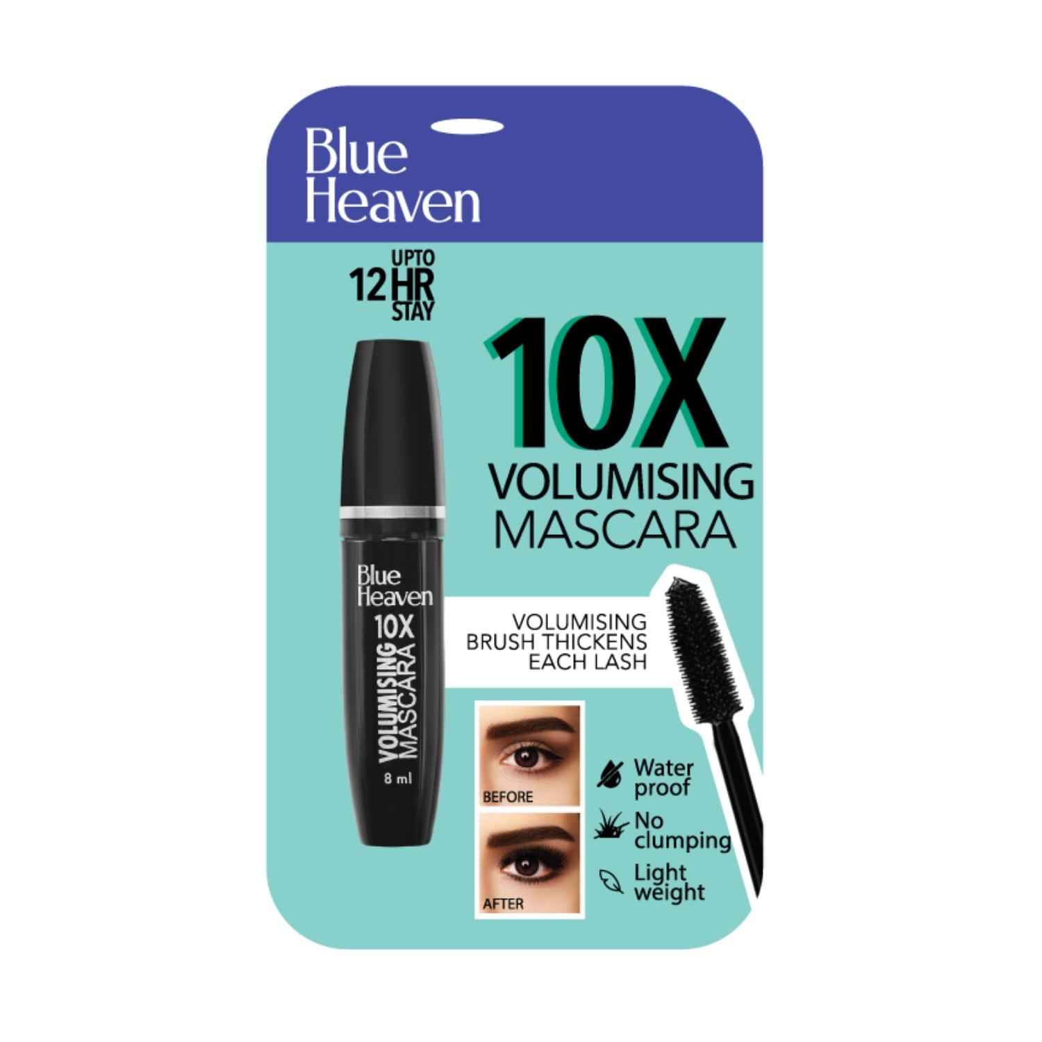 Buy Blue Heaven 10x Volumising Mascara, Black (8 ml) - Purplle