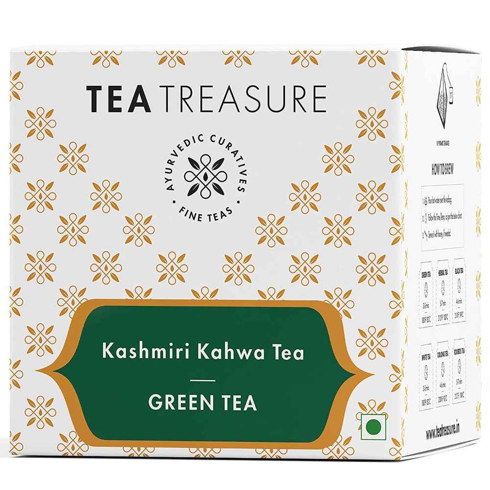 Buy Tea Treasure Kahwa Green Tea - 10 Pyramid Tea Bags - Purplle