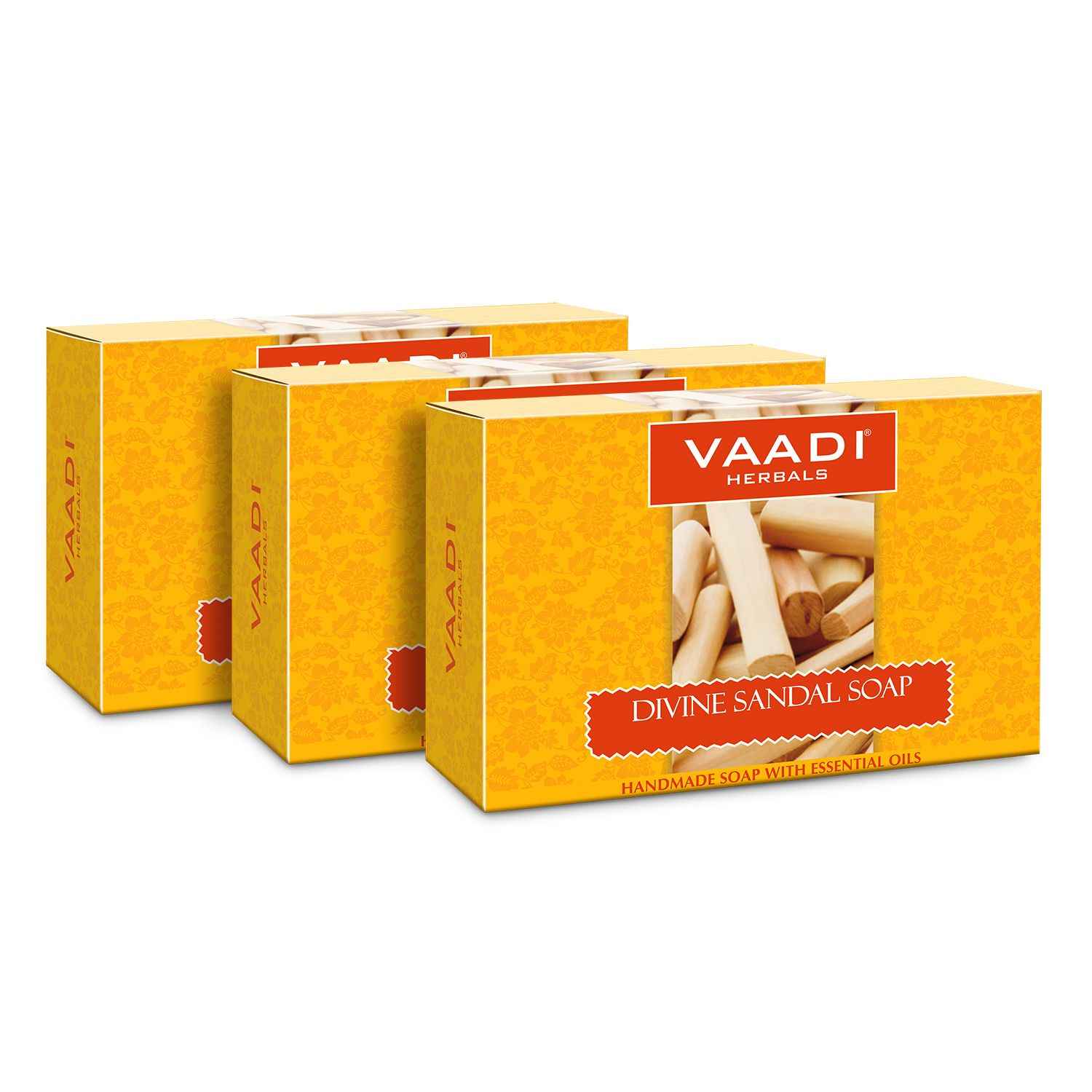 Buy Vaadi Herbals Divine Sandal Soap with Saffron (75 g) (Pack of 3) - Purplle
