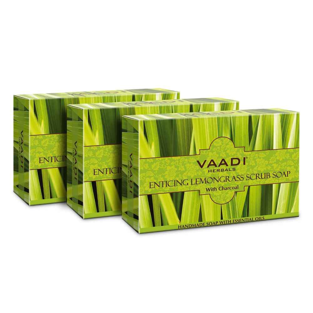 Buy Vaadi Herbals Enticing Lemongrass Scrub Soap (75 g) (Pack of 3) - Purplle