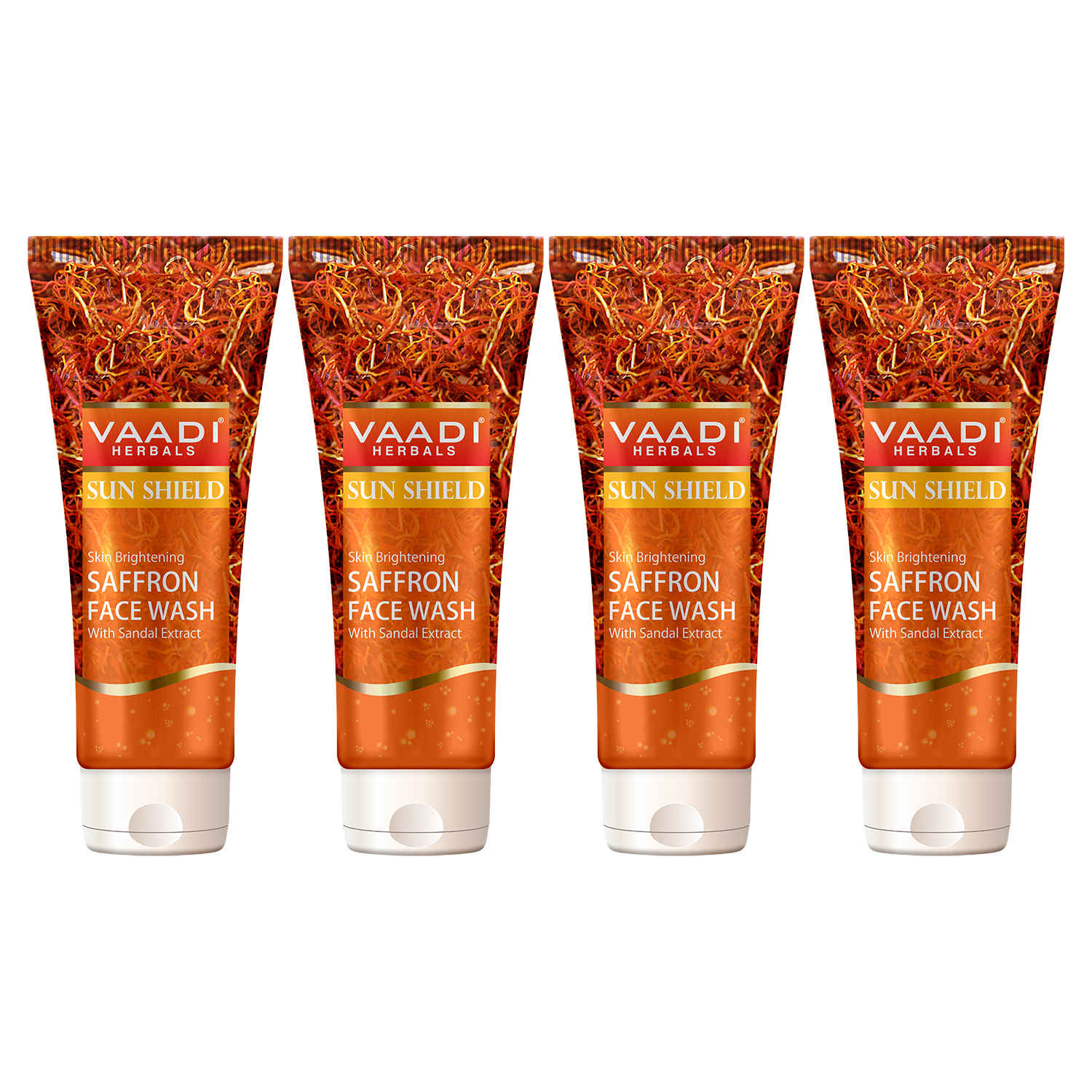 Buy Vaadi Herbals Value Pack Of Skin Whitening Saffron Face Wash With Sandal Extract (60 mlx4) - Purplle