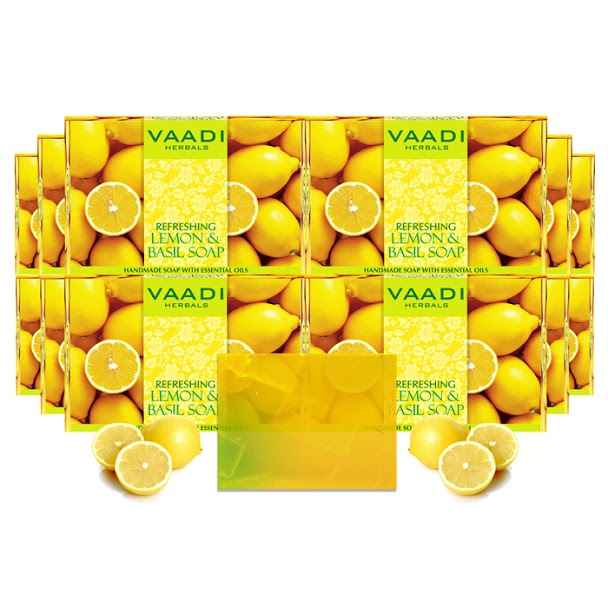 Buy Vaadi Herbals Pack of 12 REFRESHING LEMON AND BASIL SOAP (12 x 75 g) - Purplle
