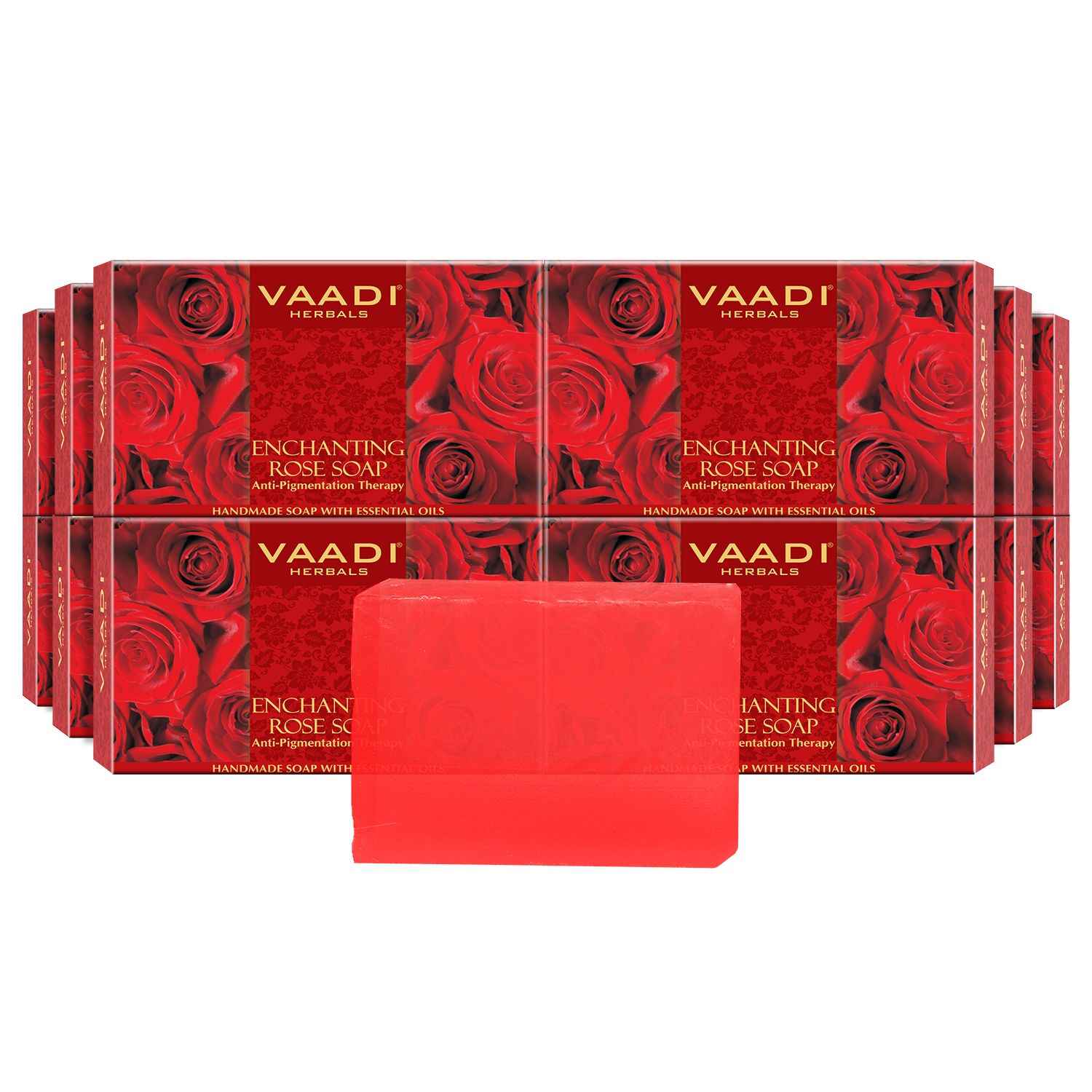 Buy Vaadi Herbals Pack of 12 Enchanting Rose Soap with Mulberry Extract (12 x 75 g) - Purplle