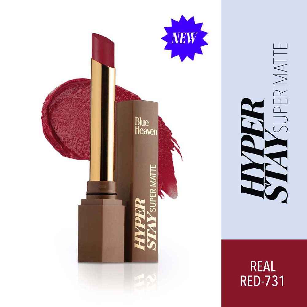Buy Blue Heaven Hyperstay Super Matte Lipstick -Real Red, 731, 2.2gm - Purplle