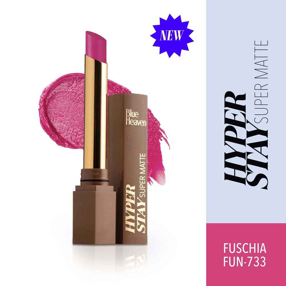 Buy Blue Heaven Hyperstay Super Matte Lipstick -Fuschia Fun, 733, 2.2gm - Purplle