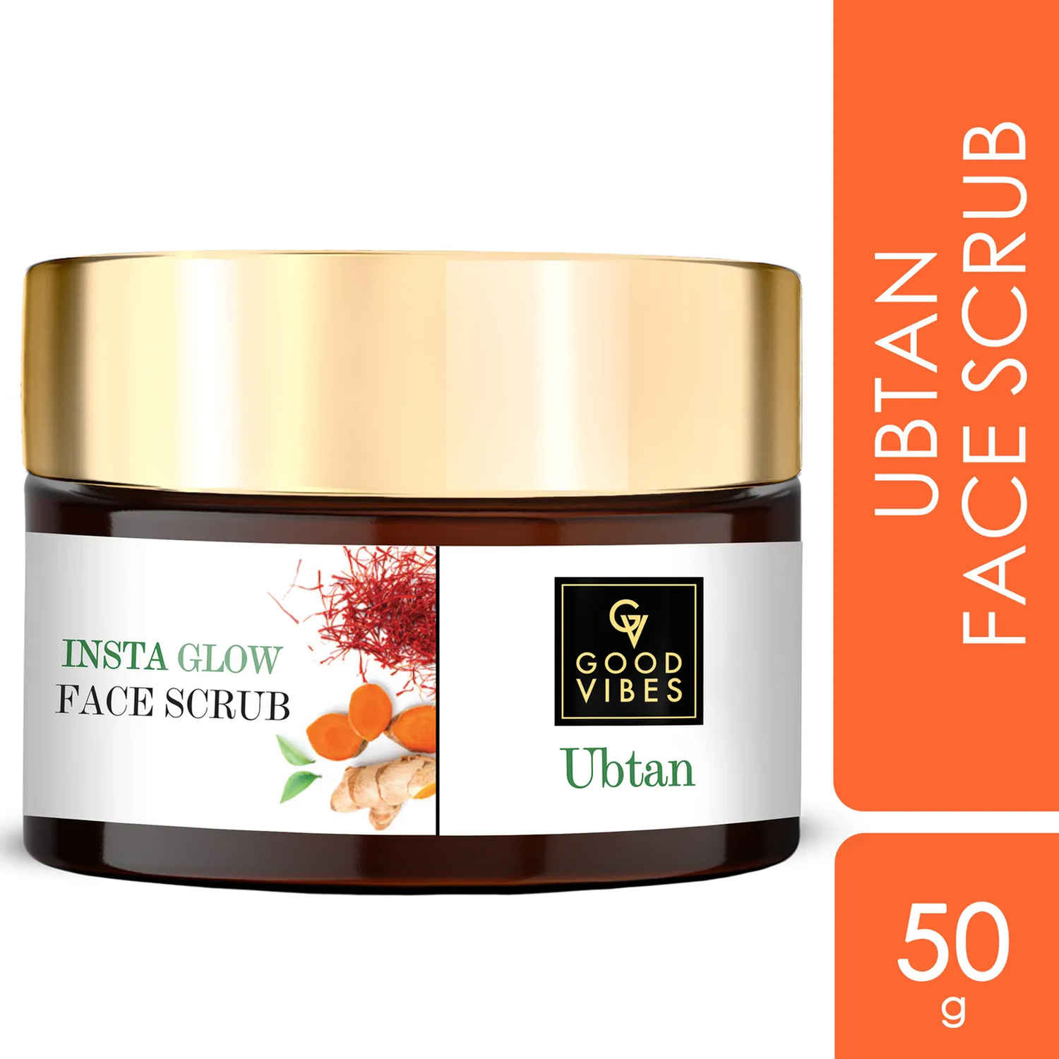 Buy Good Vibes Ubtan Insta Glow Face Scrub | Brightening, Detoxifying | No Parabens, No Sulphates, No Mineral Oil, No Animal Testing (50 gm) - Purplle