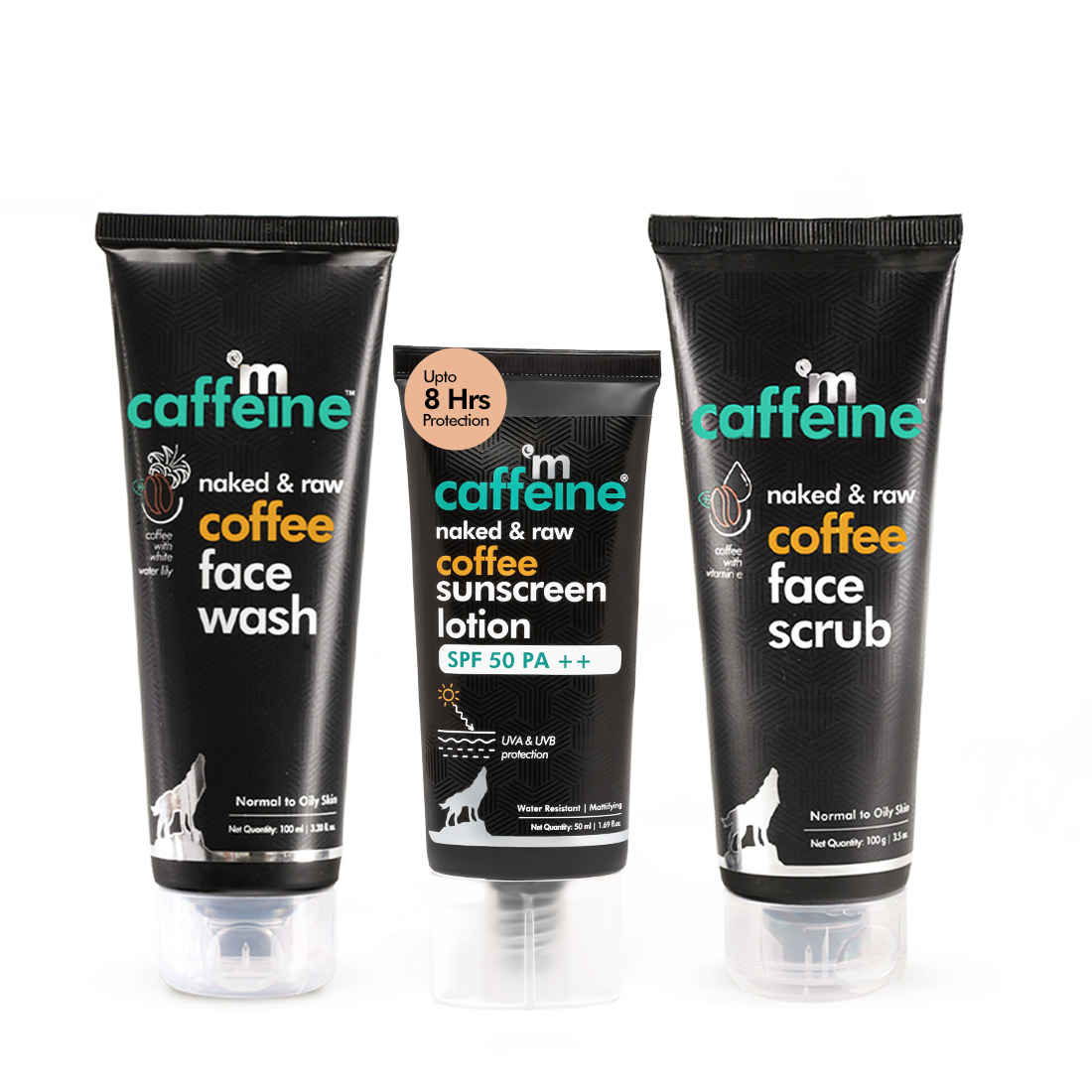 Buy mCaffeine Pollution & Sun Protection SPF 50++ Coffee Regime - Combo of 3 - Purplle