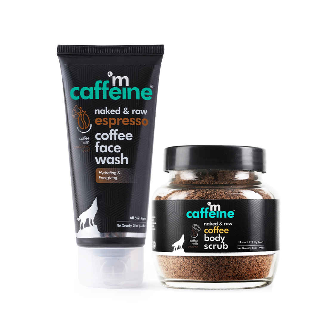 Buy mCaffeine Coffee Body Scrub(Small size) + Expresso Coffee Face Wash duo, Combo of 2 - Purplle