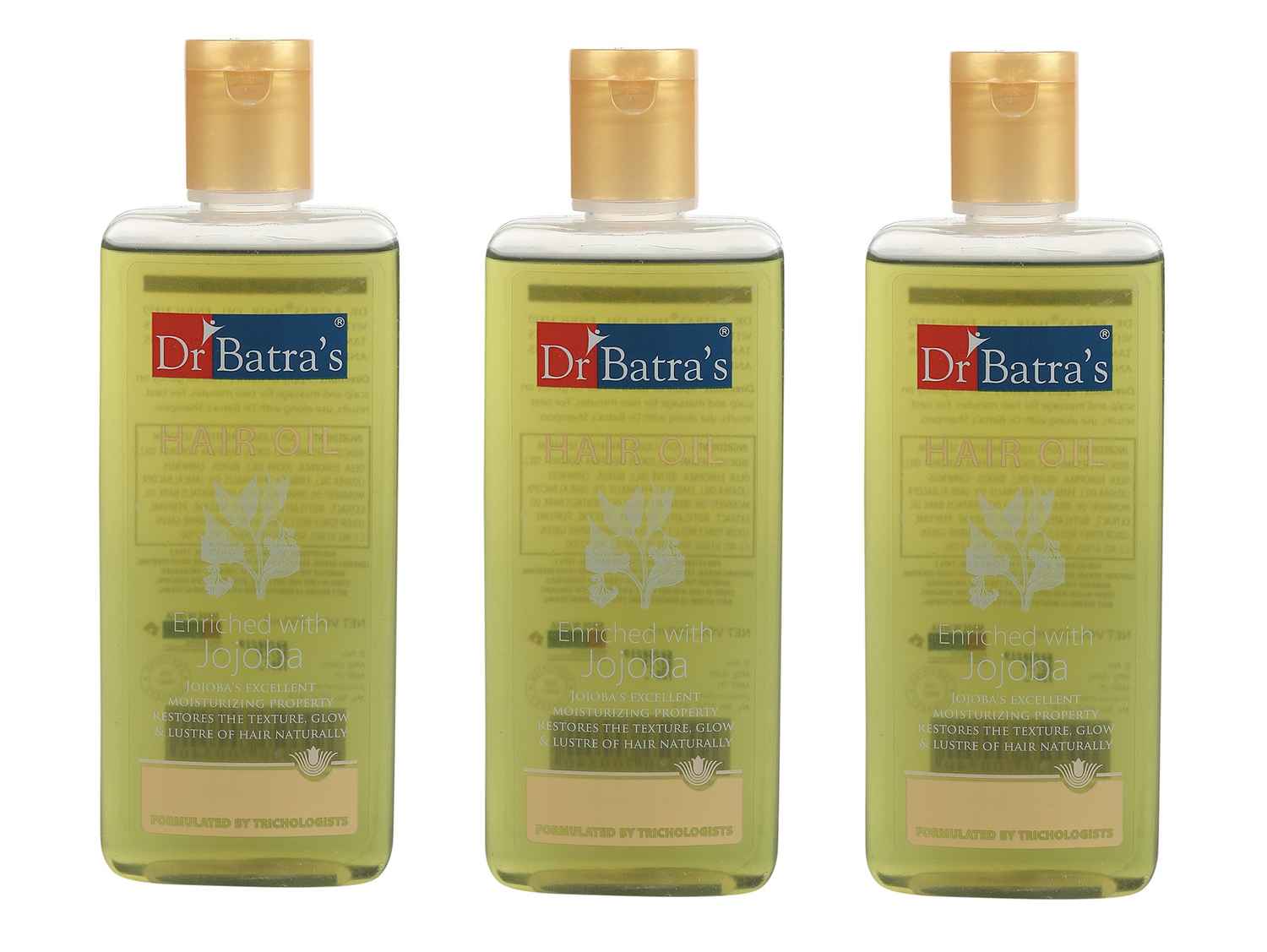 Buy Dr Batra’s Hair Oil. Non-Sticky Formula. Nourishes Scalp. Supports Hair Growth. Contains Jojoba, Brahmi extracts. Suitable for men and women. 200 ml (Pack of 3) - Purplle