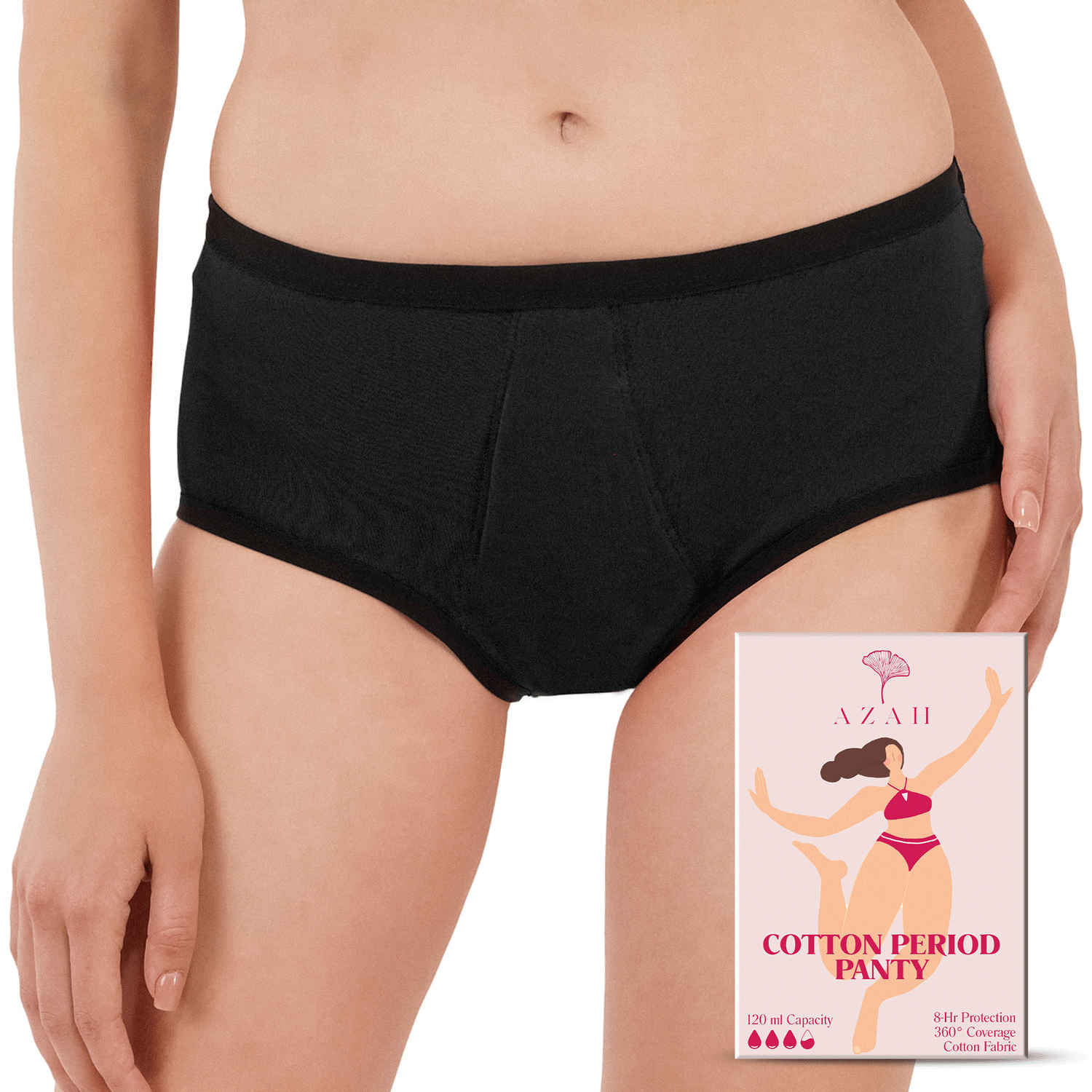 Buy Azah Cotton Period Panties for Women | Leak Proof & Super Soft | 5x More Absorption - Small - Purplle