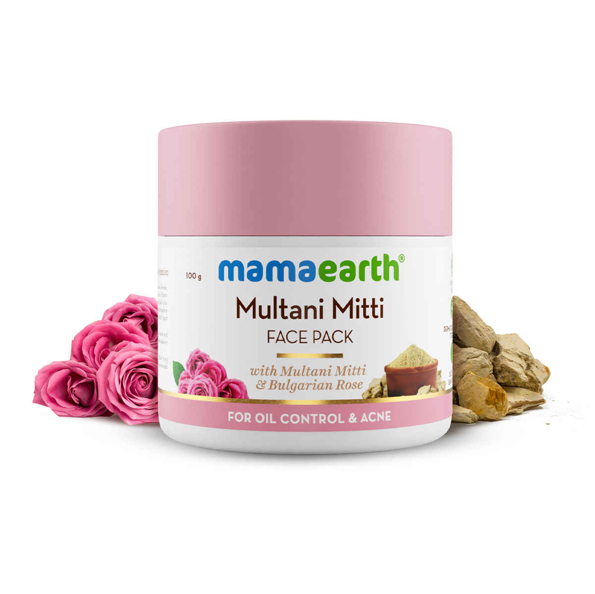 Buy Mamaearth Multani Mitti Face Pack Multani Mitti and Bulgarian Rose for Oil Control & Acne - 100 gm - Purplle