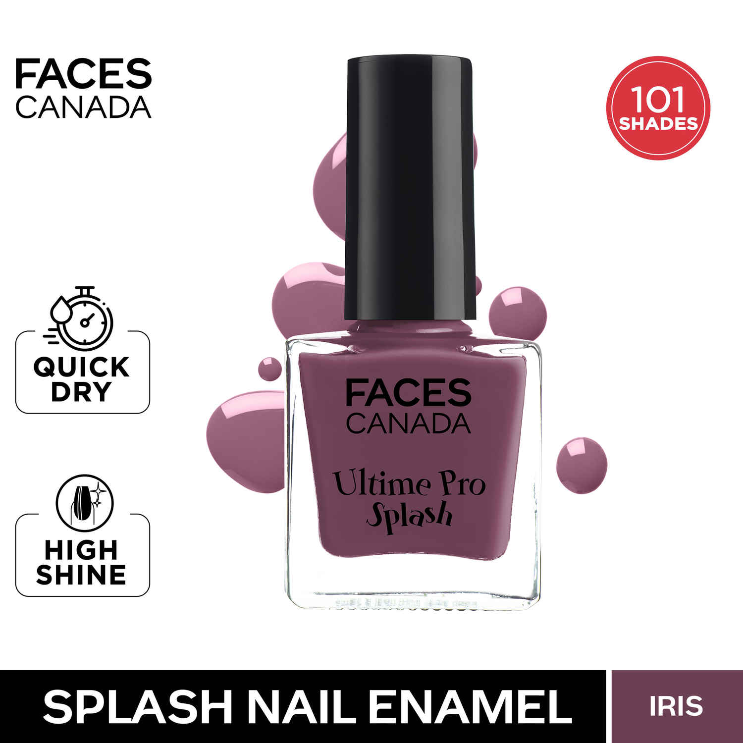 Buy FACES CANADA Ultime Pro Splash Nail Enamel - Iris 102 (8 ml) | Quick Drying | Glossy Finish | Long Lasting | No Chip Formula | High Shine Nail Polish For Women | No Harmful Chemicals - Purplle