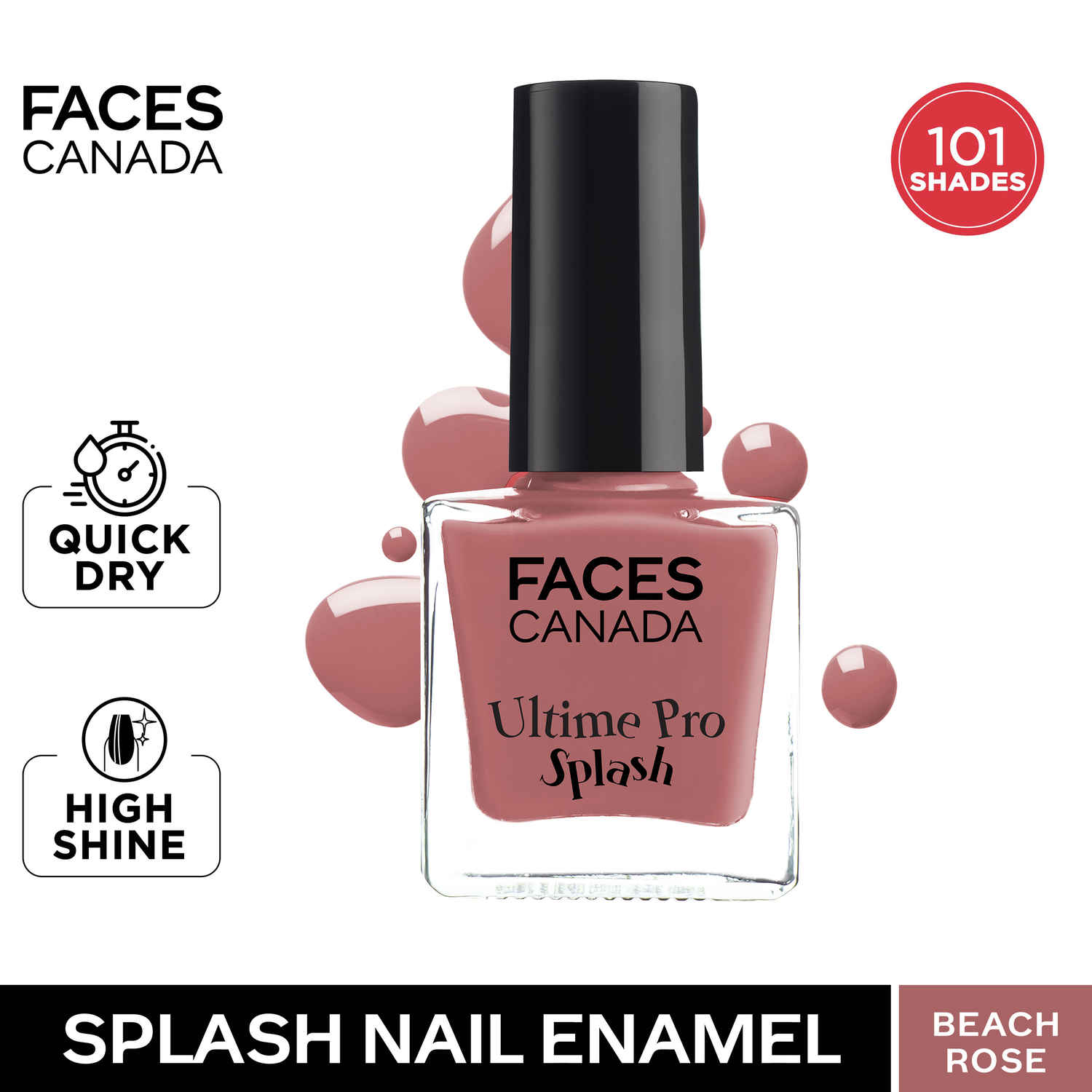 Buy FACES CANADA Ultime Pro Splash Nail Enamel - Beach Rose 157 (8 ml) | Quick Drying | Glossy Finish | Long Lasting | No Chip Formula | High Shine Nail Polish For Women | No Harmful Chemicals - Purplle