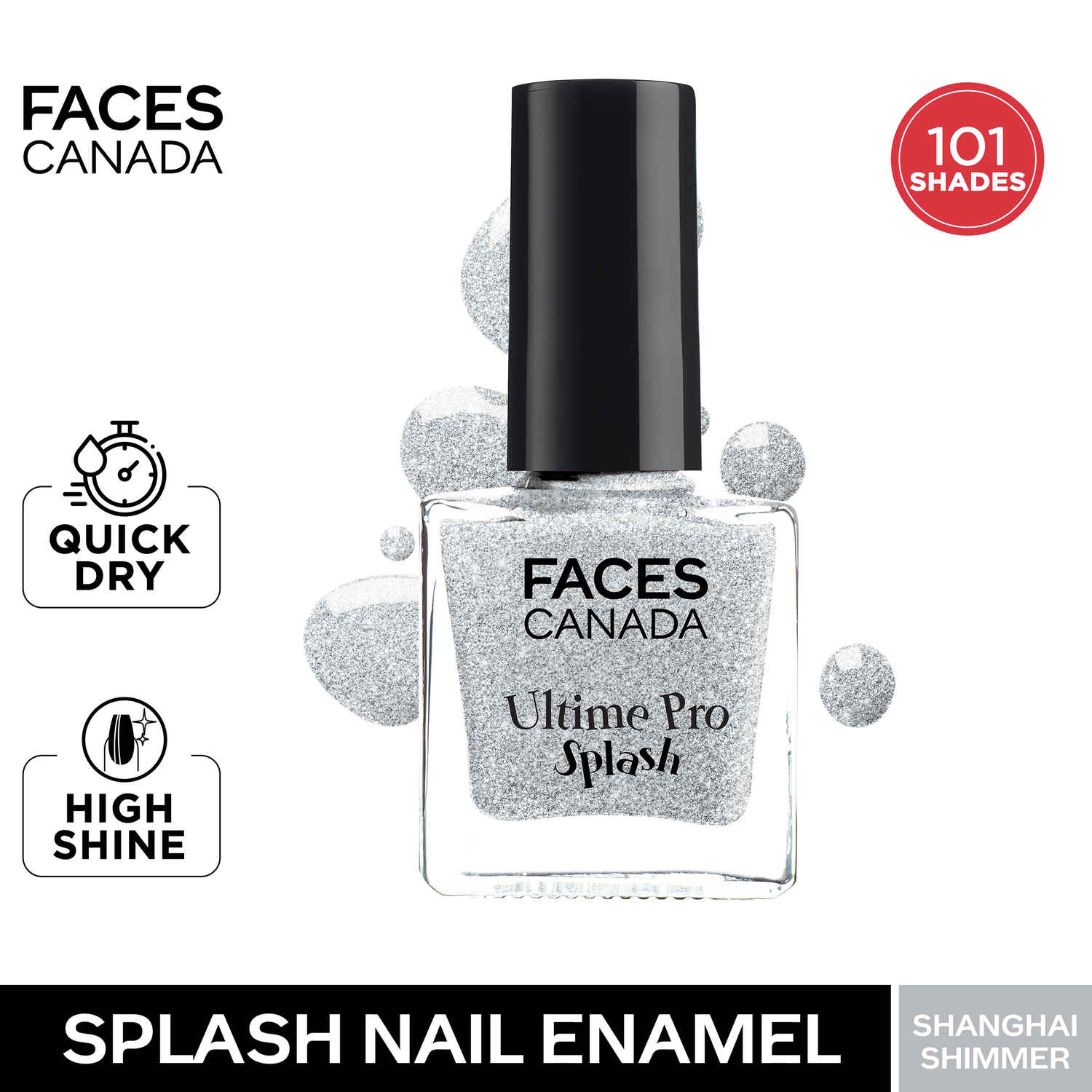 Buy FACES CANADA Ultime Pro Splash Nail Enamel - Shanghai Shimmer 23 (8 ml) | Quick Drying | Glossy Finish | Long Lasting | No Chip Formula | High Shine Nail Polish For Women | No Harmful Chemicals - Purplle