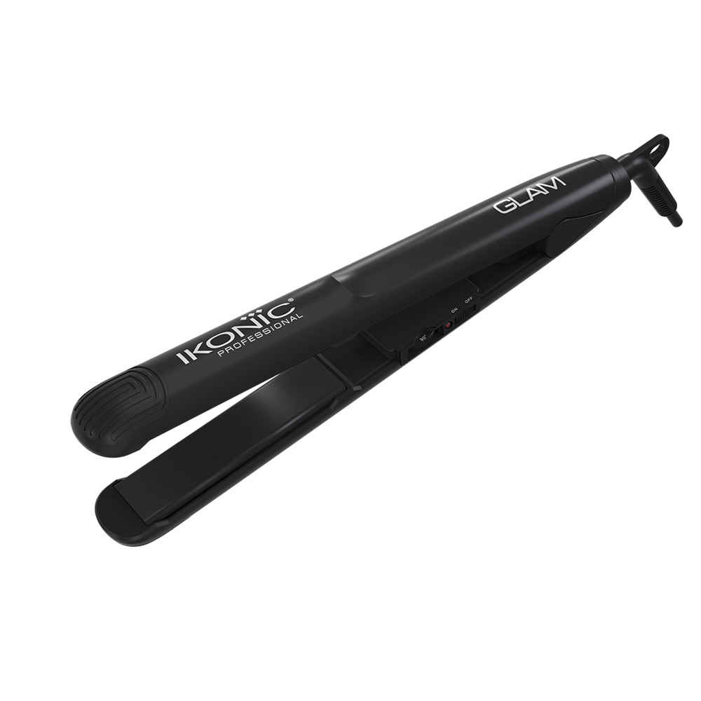 Buy IKONIC PROFESSIONAL Hair Straigtner - Glam | Black | Ceramic Tourmaline | Corded Electric | Hair Type - All | Heating Temperature - Up To 230 Degrees Celsius - 1 Pc - Purplle