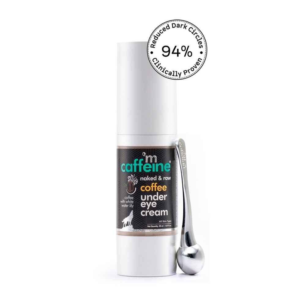 Buy mCaffeine Coffee Under Eye Cream with Free Eye Roller | Reduces Dark Circles, Puffiness and Fine Lines | With Vitamin E and White Water Lily | Natural Aroma | 30ml - Purplle