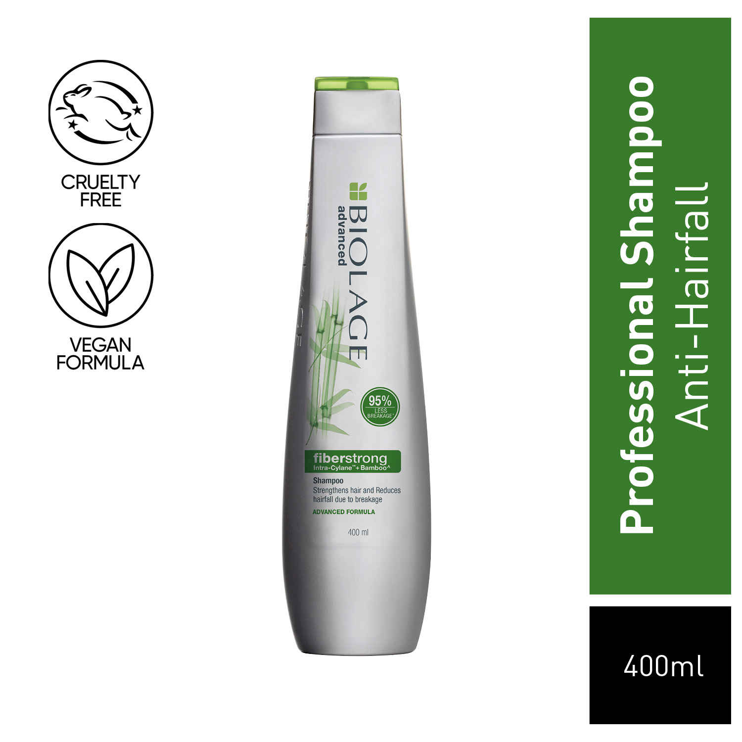Buy Biolage Professional Fiberstrong Anti-Breakage Shampoo, 95% Less Breakage & Reduces Hairfall, With Bamboo, Vegan & Cruelty-Free, 400 ml - Purplle