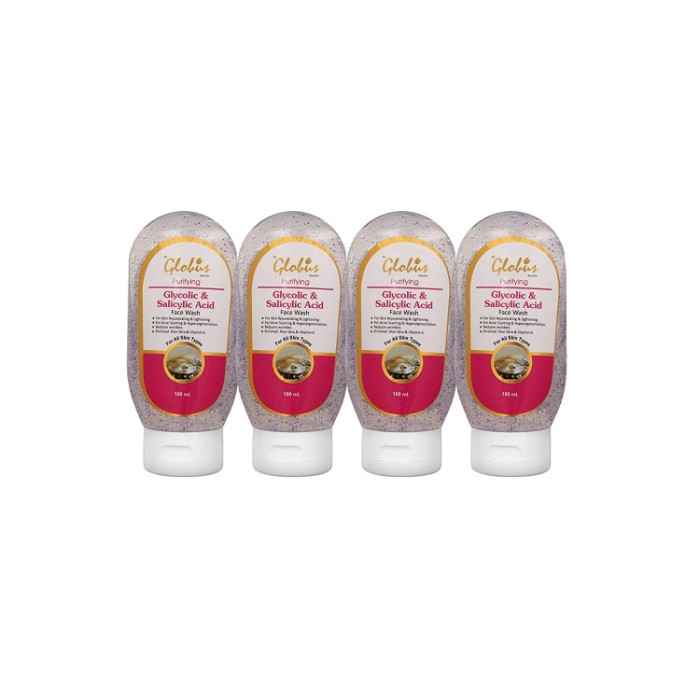 Buy Globus Pimple clear face wash With Glycolic & Salicylic Acid face wash 100 ml(Pack Of 4) - Purplle