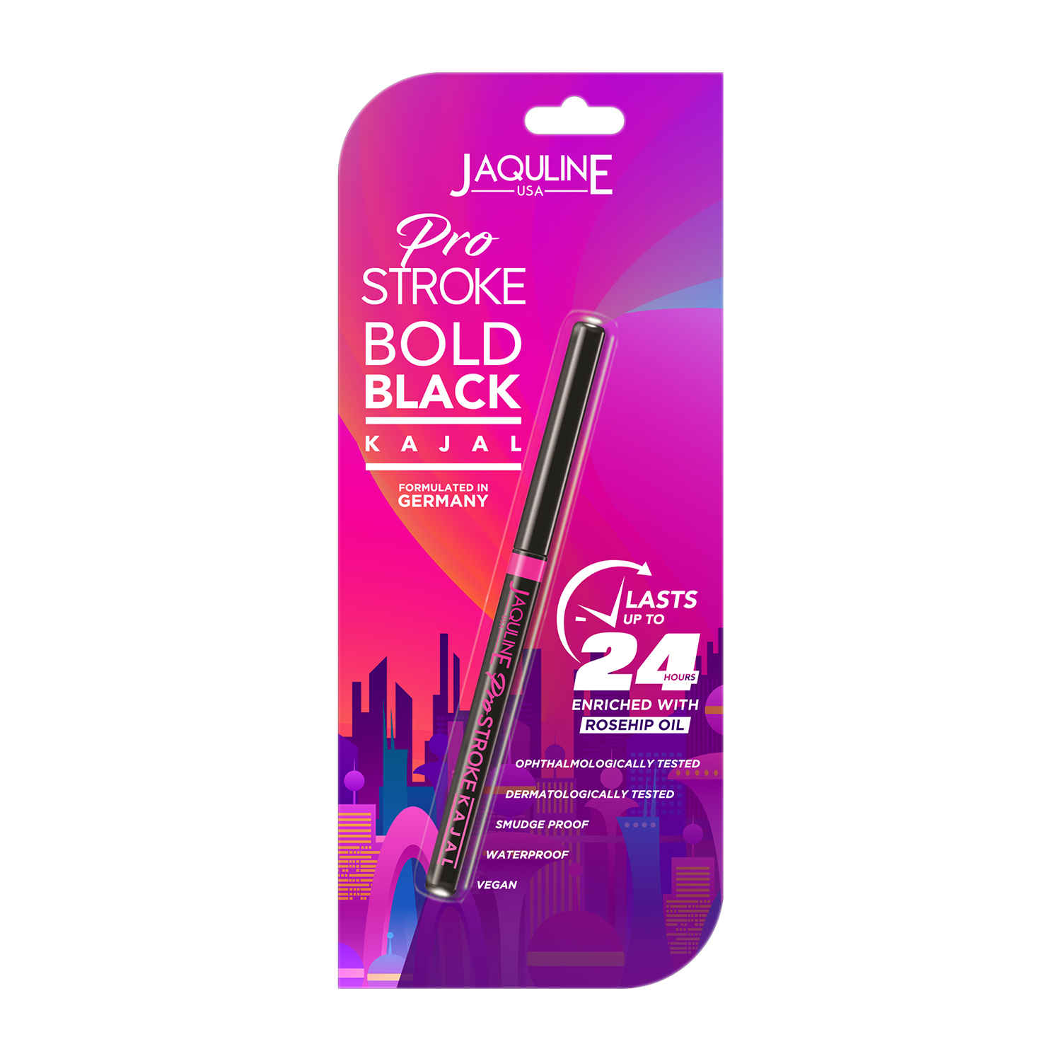 Buy Jaquline USA Pro Stroke Black Kajal | 24hr Stay, (0.4 g) - Purplle