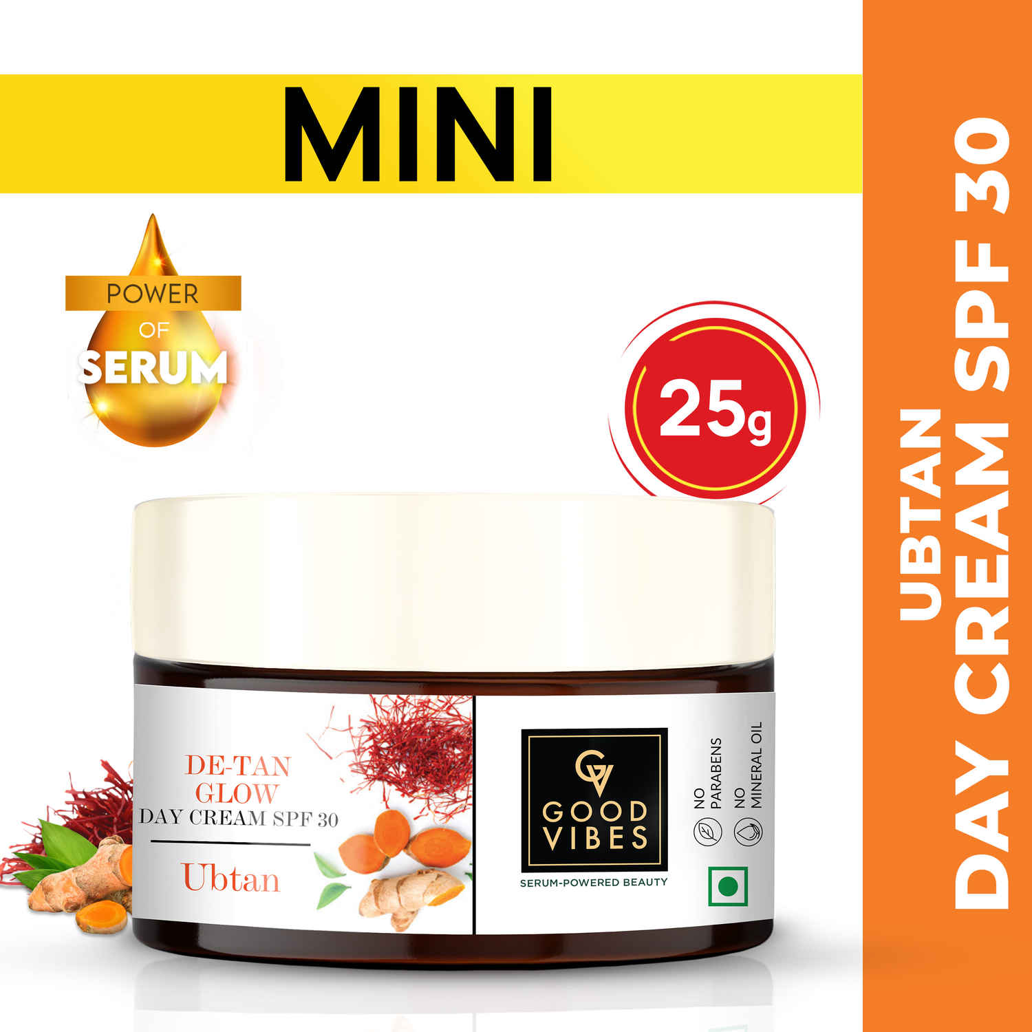 Buy Good Vibes De-Tan Glow Ubtan Day Cream with SPF 30 (25 gm) - Purplle