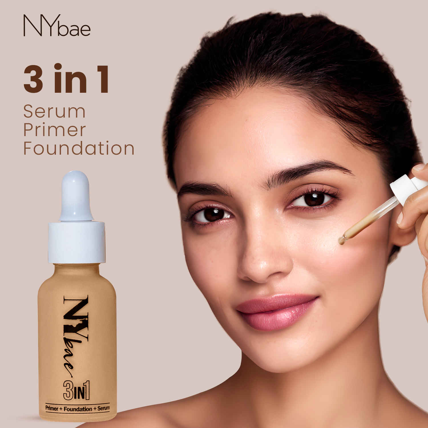 Buy NY Bae 3 IN 1 Serum Foundation - Warm Milk 09 (30 ml) | Infused with Primer | Moisturising I Glowing Korean Skin I Celeb Glow | Dewy Makeup | Evens Skin Tone | Ultra Glow - Purplle