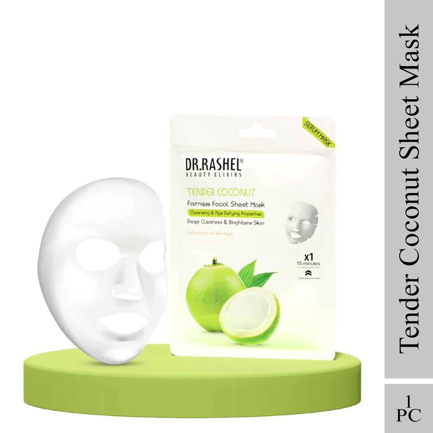 Buy Dr.Rashel Tender Coconut Fairness Facial Sheet Mask Suitable For All Skin Type 1 Pc - Purplle