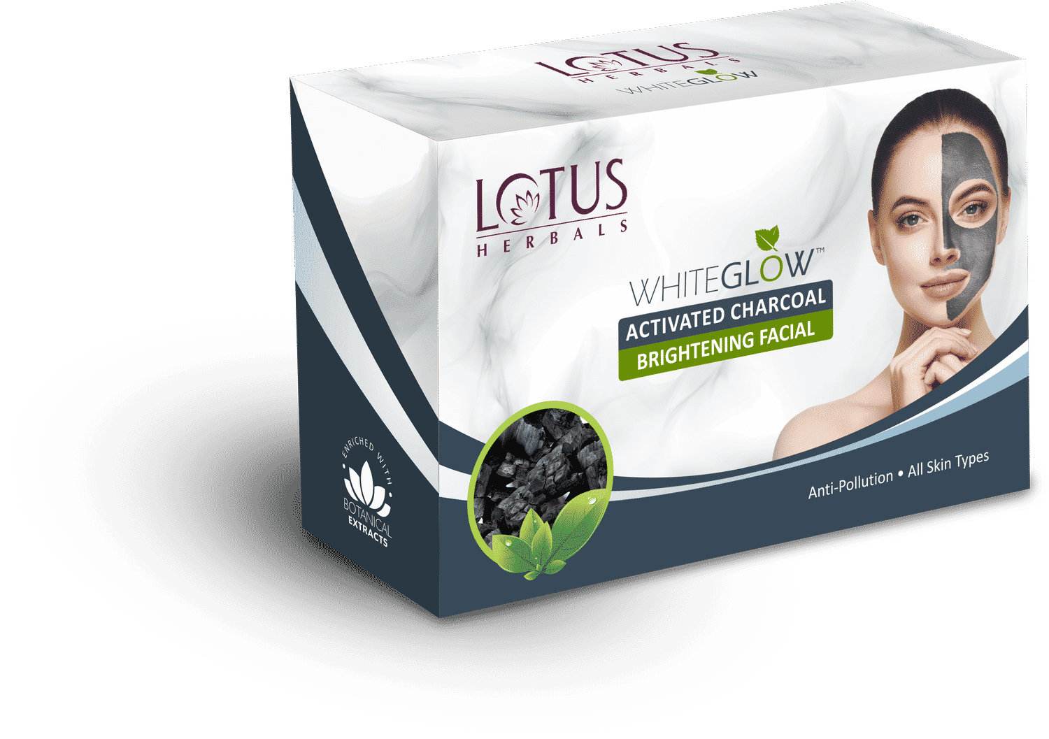 Buy Lotus Herbals WhiteGlow Activated Charcoal Brightening 4 in 1 Facial Kit | Tea Tree | Oil Control & Anti Pollution | Salon Grade | All Skin Types | 188g - Purplle