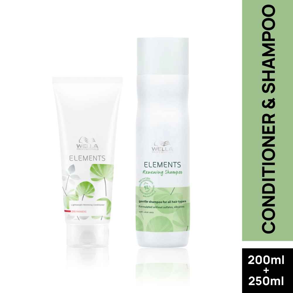 Buy Wella Professionals Elements Renewing Shampoo and Conditioner Combo 200ml+250ml - Purplle