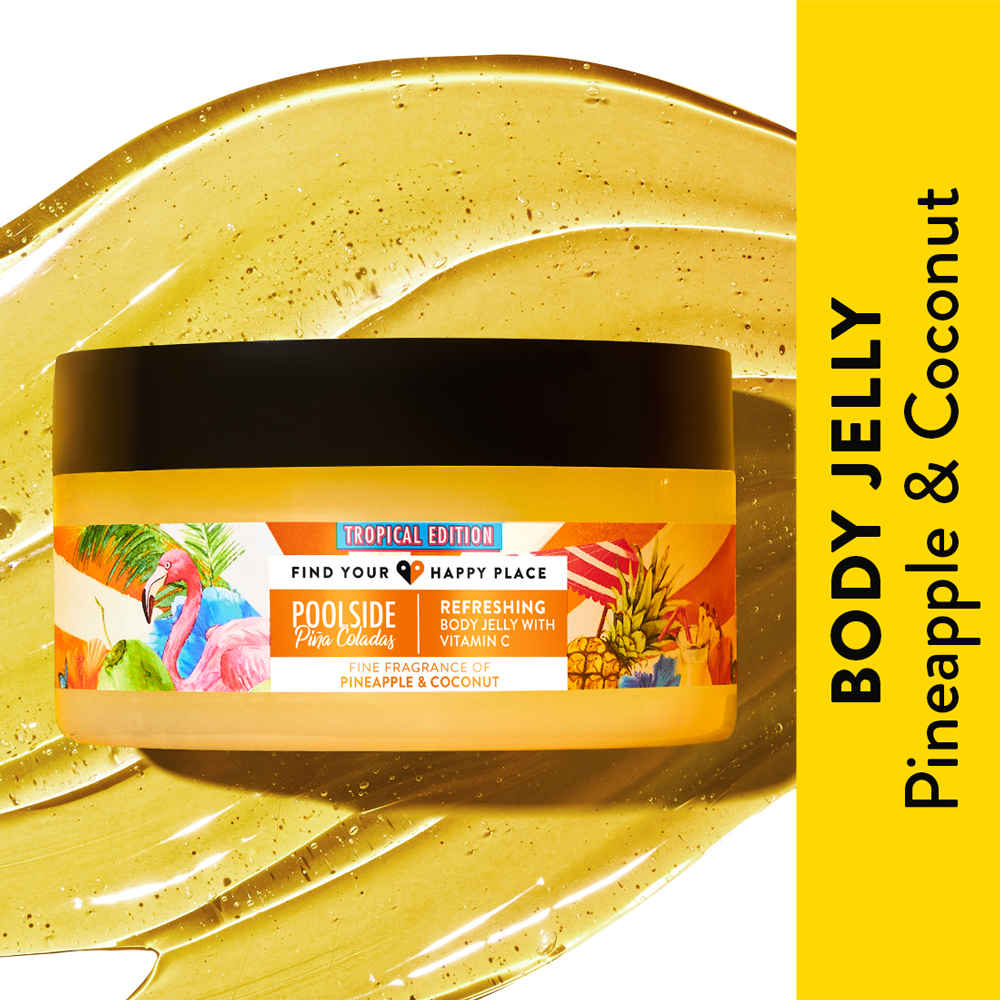 Buy Find Your Happy Place - Poolside Pina Coladas Body Jelly Vitamin C & Hyaluronic Acid 200ml - Purplle