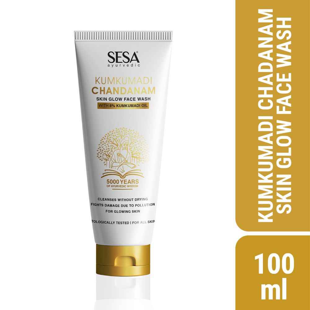 Buy SESA 8% Kumkumadi Chandanam Skin Glow Face Wash I All Skin Types I Dermatologically Tested I Glowing Skin,brightening & Lightening ,Reduces Dark Spots ,Cleanses without Drying I For Men & Women I100 ml - Purplle