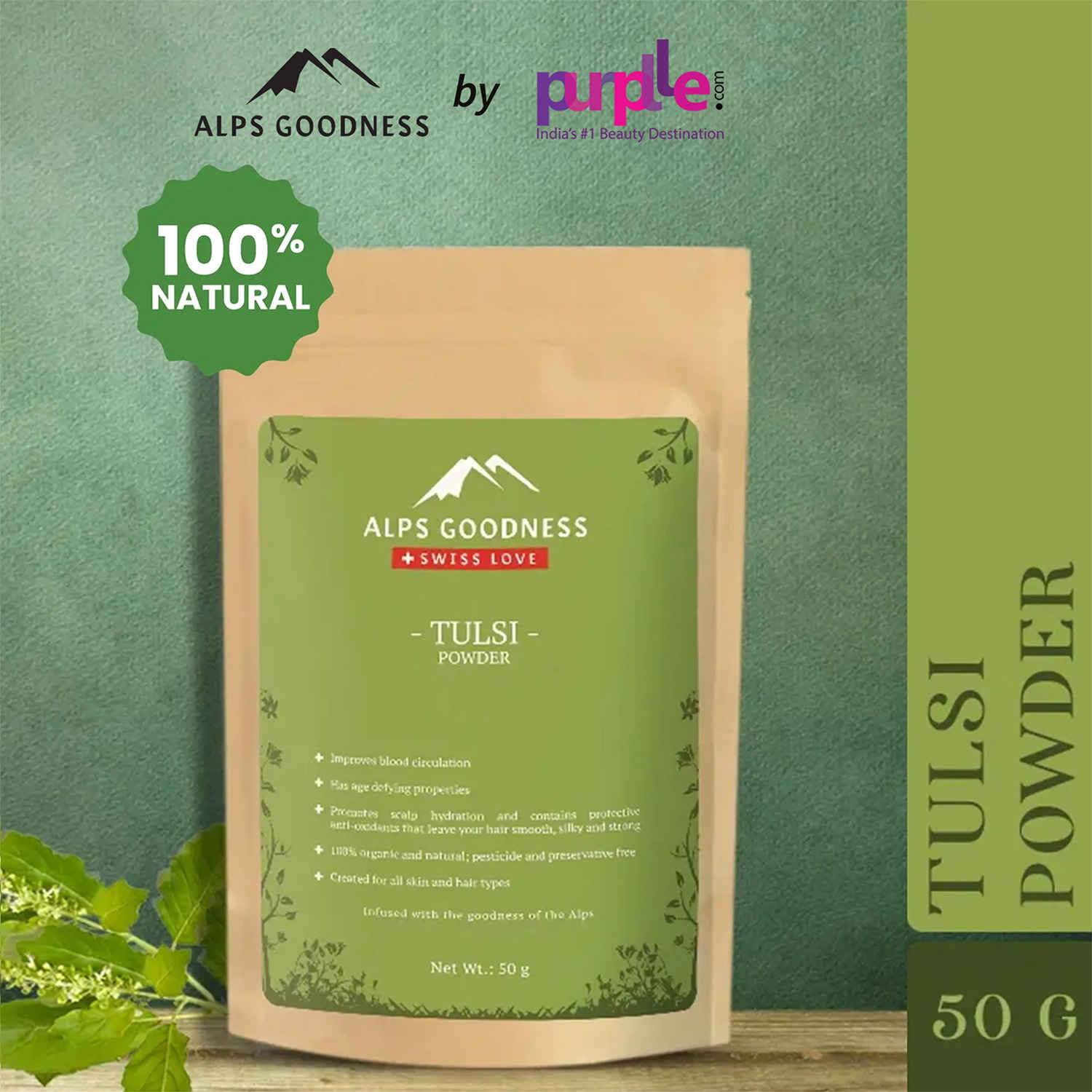Buy Alps Goodness Powder - Tulsi (50 gm) - Purplle