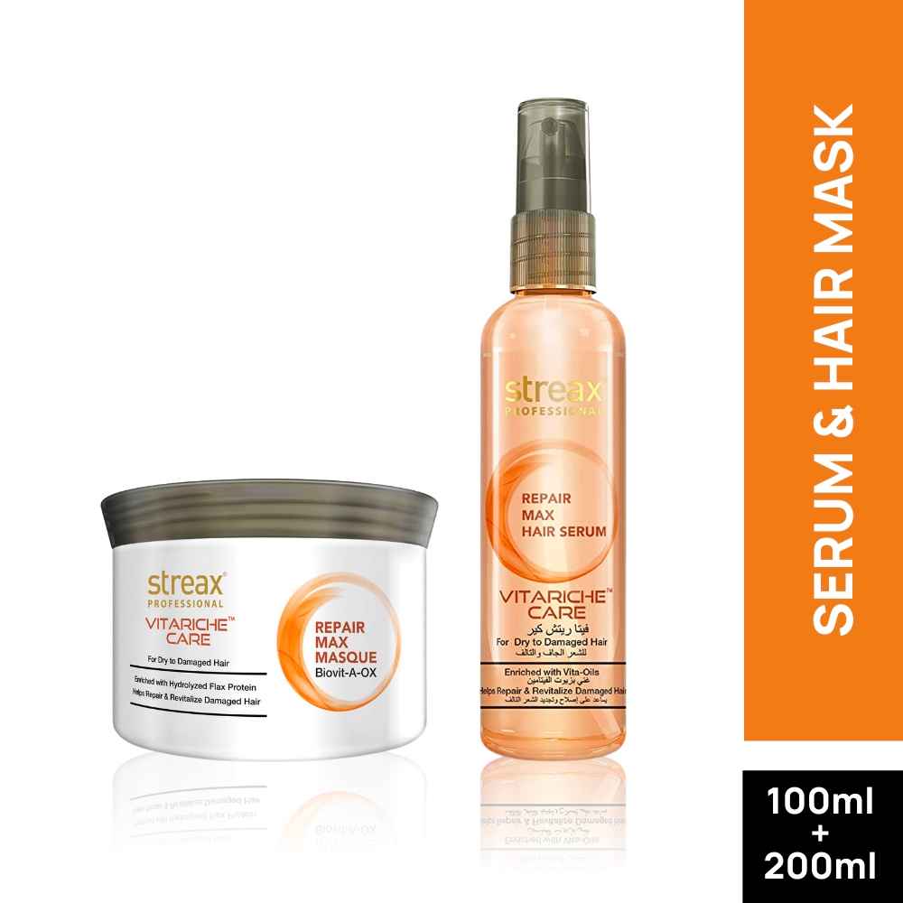 Buy Streax Professional Vitariche Care Repair Max Mask + Serum Combo (200 gm + 100 ml) - Purplle