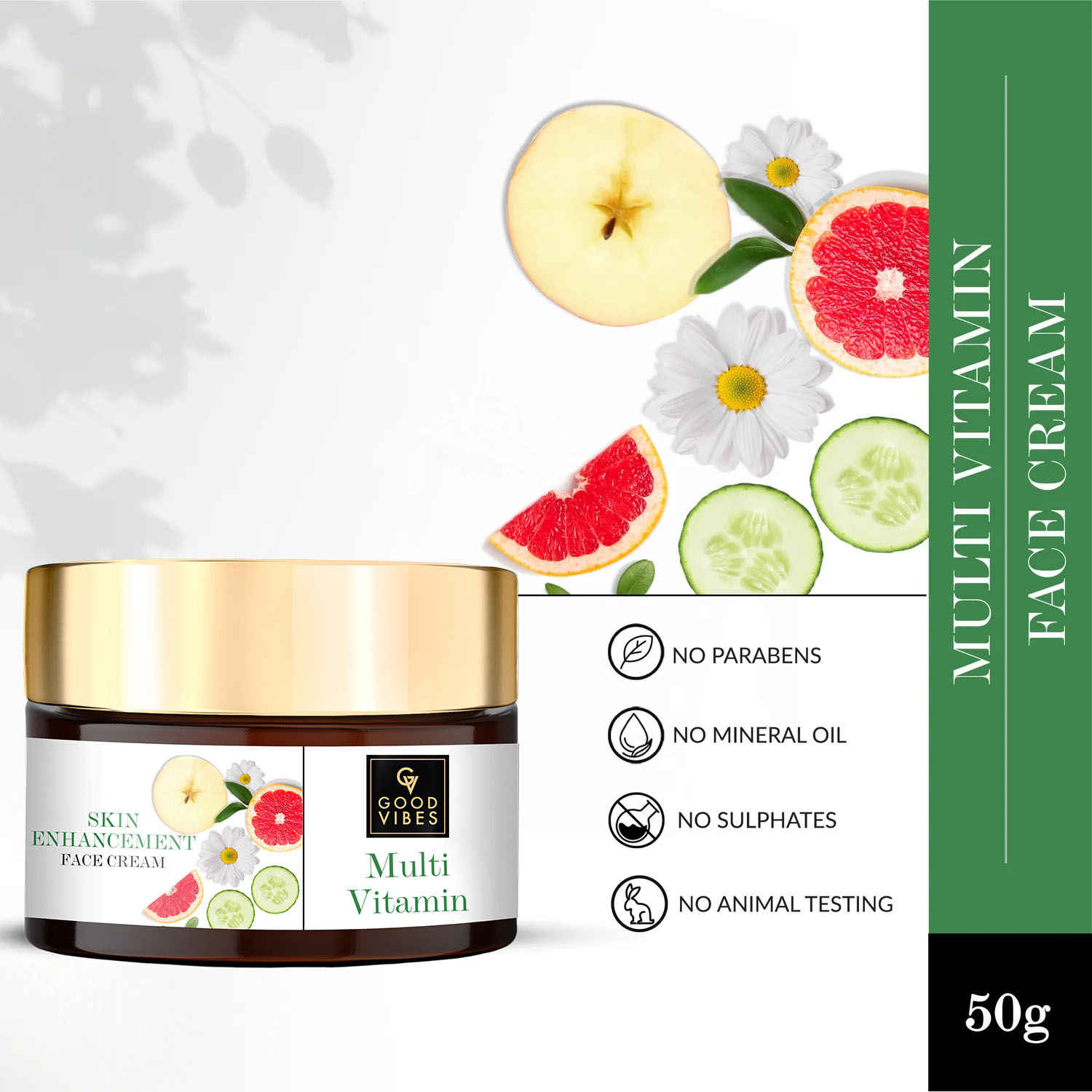 Buy Good Vibes Skin Multi-Vitamin Enhancement Face Cream | Moisturizing, Nourishing | No Parabens, No Sulphates, No Mineral Oil, No Animal Testing (50 gm) - Purplle