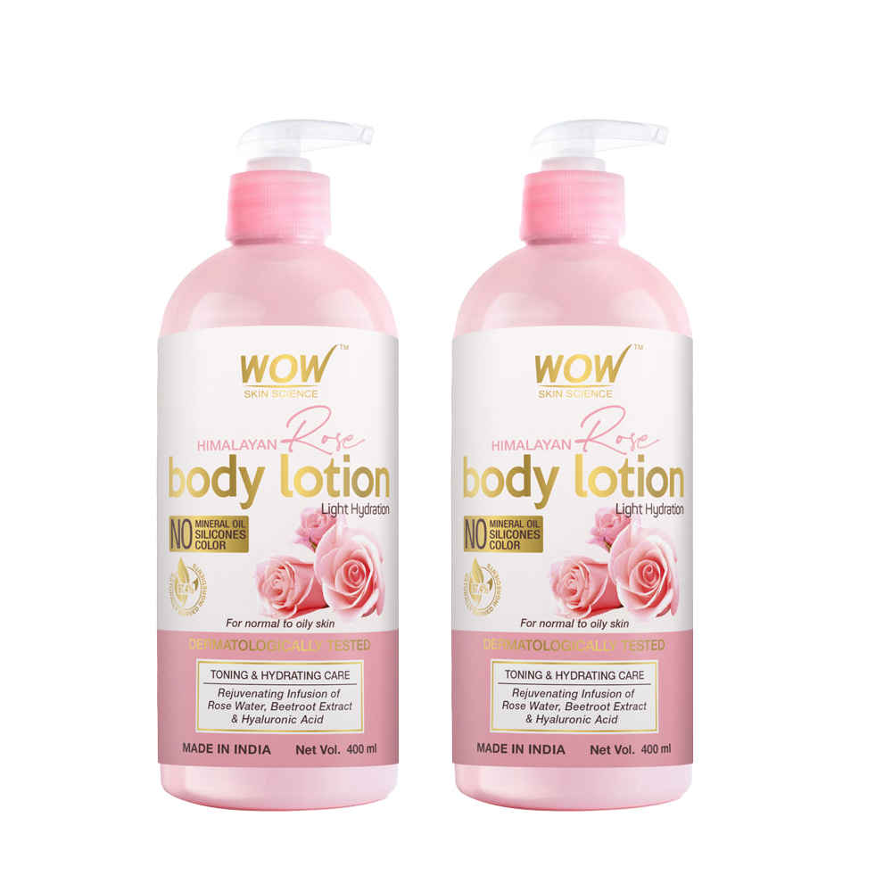 Buy WOW Skin Science Himalayan Rose Body Lotion For Light Hydration - Normal To Oily Skin - with Rose Water, Beetroot Extract - 400mL (Pack of 2) - Purplle