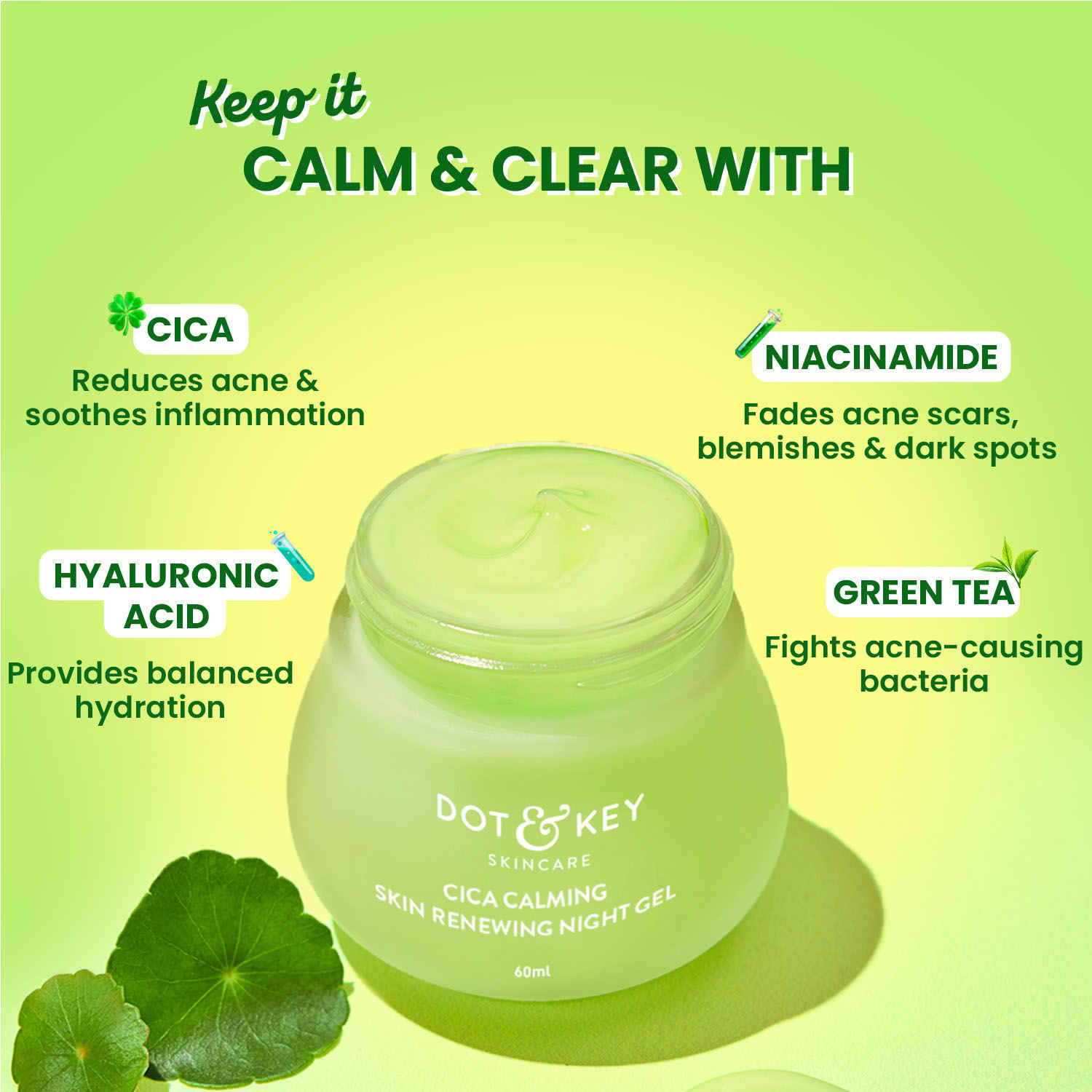 Buy Dot & Key AM PM Routine with CICA|Oil Free Moisturizer,Night Gel Pack of 2 - Purplle