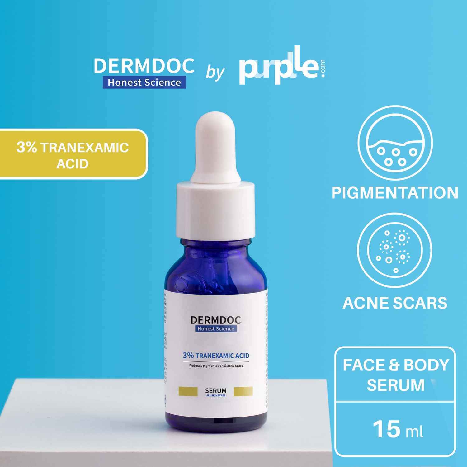 Buy DermDoc 3% Tranexamic Body & Face Serum (15 ml) - Purplle