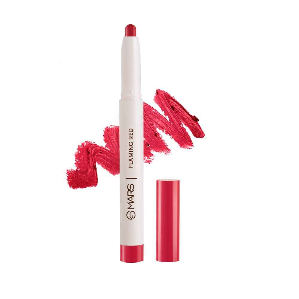 Buy MARS Retractable Poppins Long Lasting Lip Crayon | Matte Finish | Smudge Proof & Kiss Proof Crayon Lipstick for Women (1.3 gm) (19-FLAMING RED) - Purplle