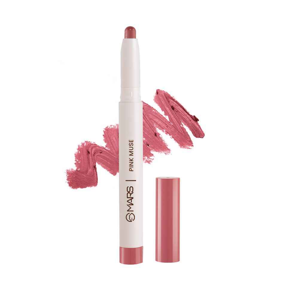 Buy MARS Retractable Poppins Long Lasting Lip Crayon | Matte Finish | Smudge Proof & Kiss Proof Crayon Lipstick for Women (1.3 gm) (24-PINK MUSE) - Purplle