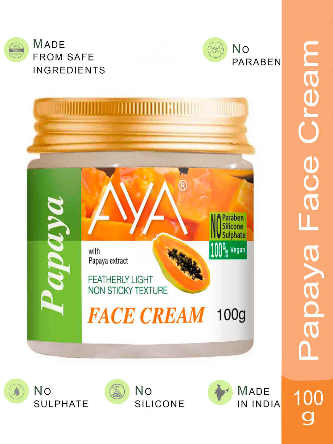Buy AYA Papaya Face Cream, 100 gm | No Paraben, No Silicone, No Sulphate - Purplle