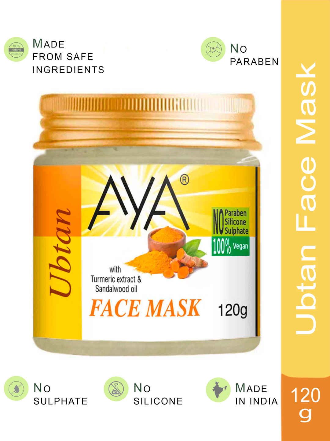 Buy AYA Ubtan Face Mask, 120 gm | No Paraben, No Silicone, No Sulphate - Purplle
