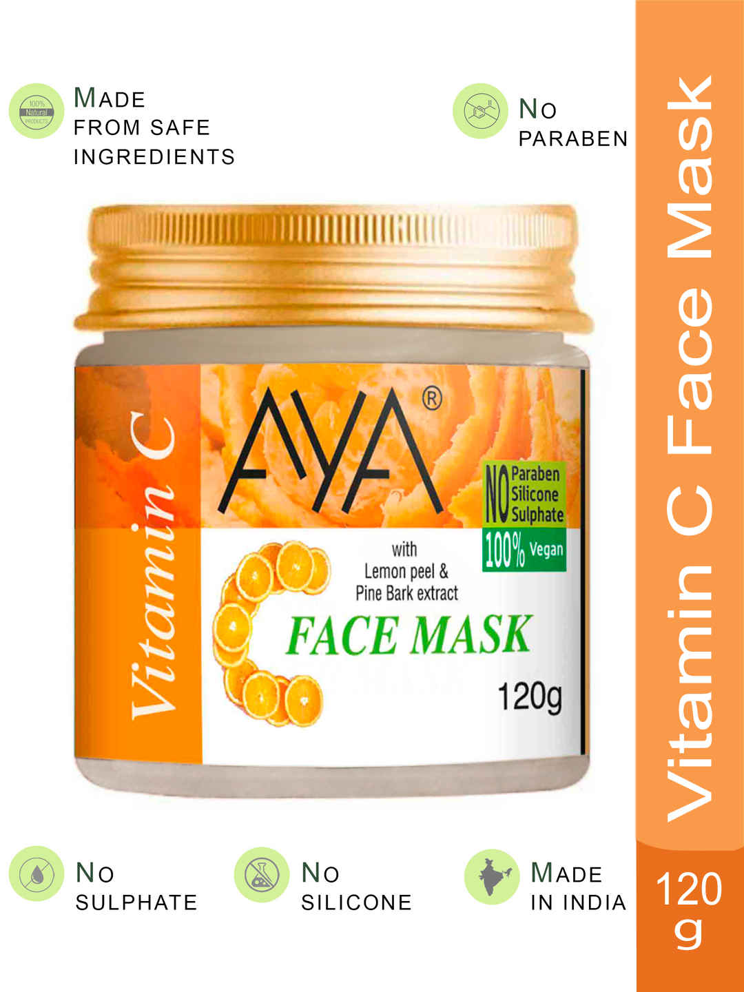 Buy AYA Vitamin C Face Mask, 120 gm | No Paraben, No Silicone, No Sulphate - Purplle